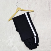 شلوار راسته چاکدار نواردوزی سوپر مشکی گلکسی